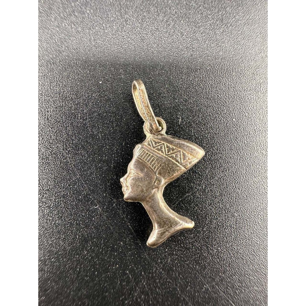 Vintage Sterling Silver Queen‎ Nefertiti Egyptian Profile Pendant 056 (40)